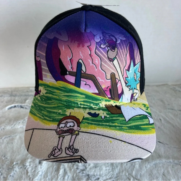BIOWORLD Adult Swim Rick And Morty Cap Adjustble SnapBack Graphic Hat - Picture 8 of 12